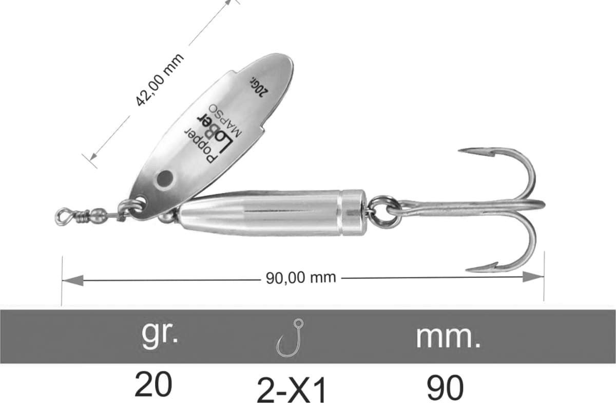 Блесна Lukris Spinner Popper LoBer 90mm,