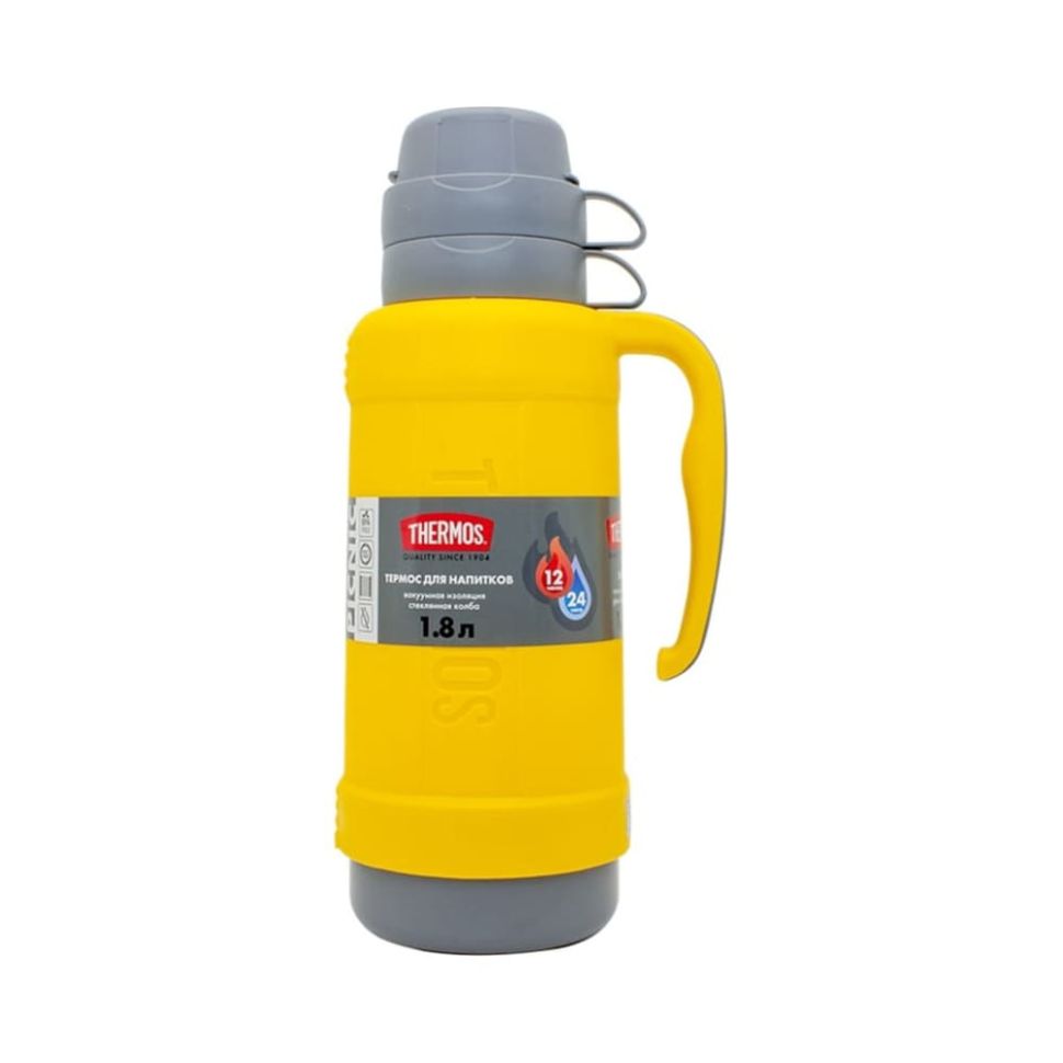 Термос со стеклянной колбой тм THERMOS 40-180 Yellow 1.8L