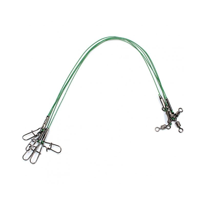 Поводок стальной Namazu Leader 1х7 Nylon Coated Green d-0.30мм