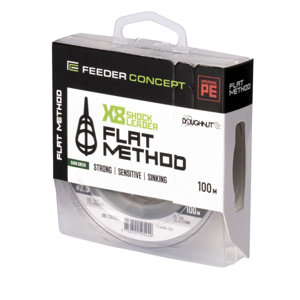 Шок-лидер плетёный Feeder Concept Flat Method х8 Shock Leader Dark Green