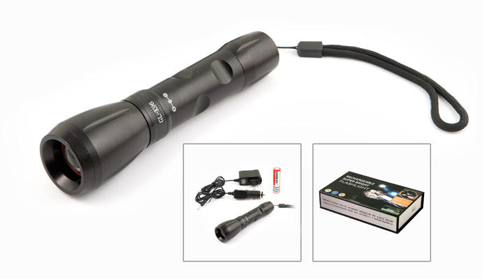 Фонарик ручной 1 криптон Cree Led К96 влагозащ. + з/у