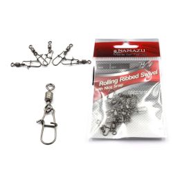 Вертлюг с застежкой Namazu Rolling ribbed swivel with nice shap, цв. BN