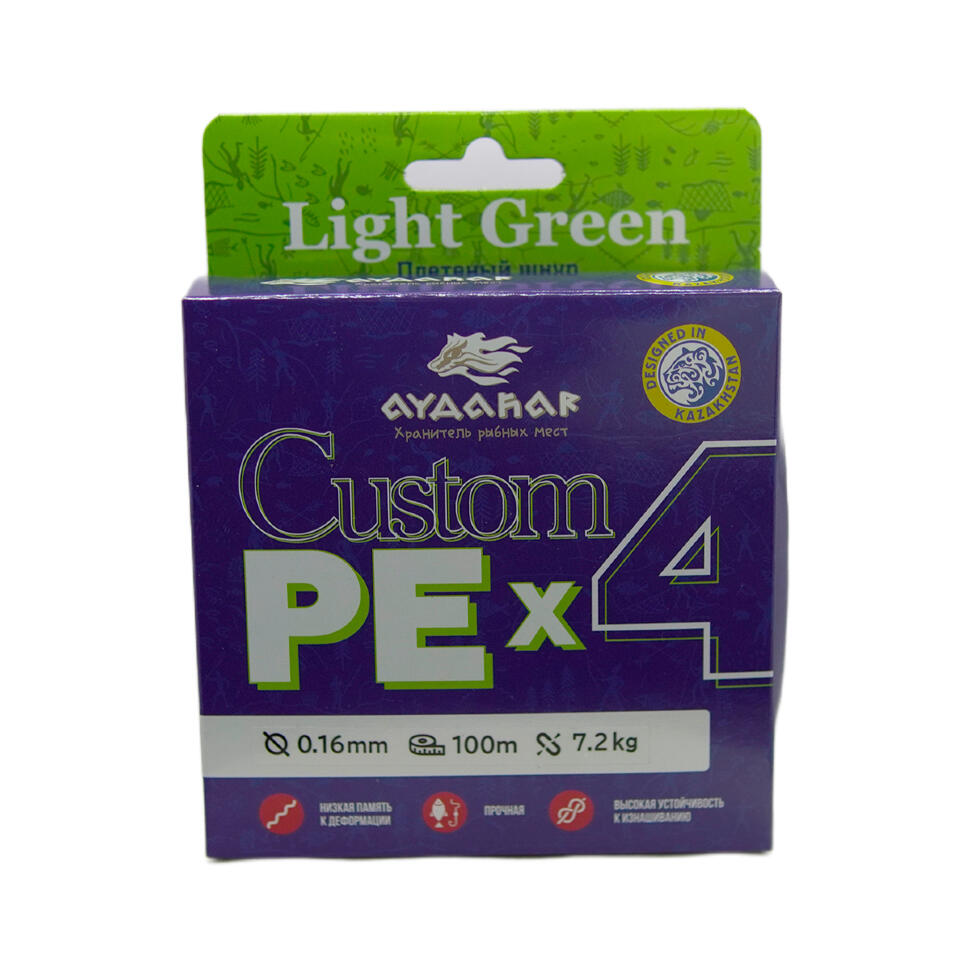 Плетеный шнур Aydahar Custom PE X4 Light Green 100m