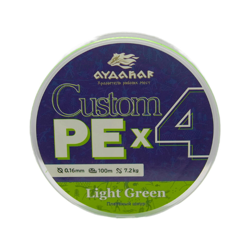Плетеный шнур Aydahar Custom PE X4 Light Green 100m
