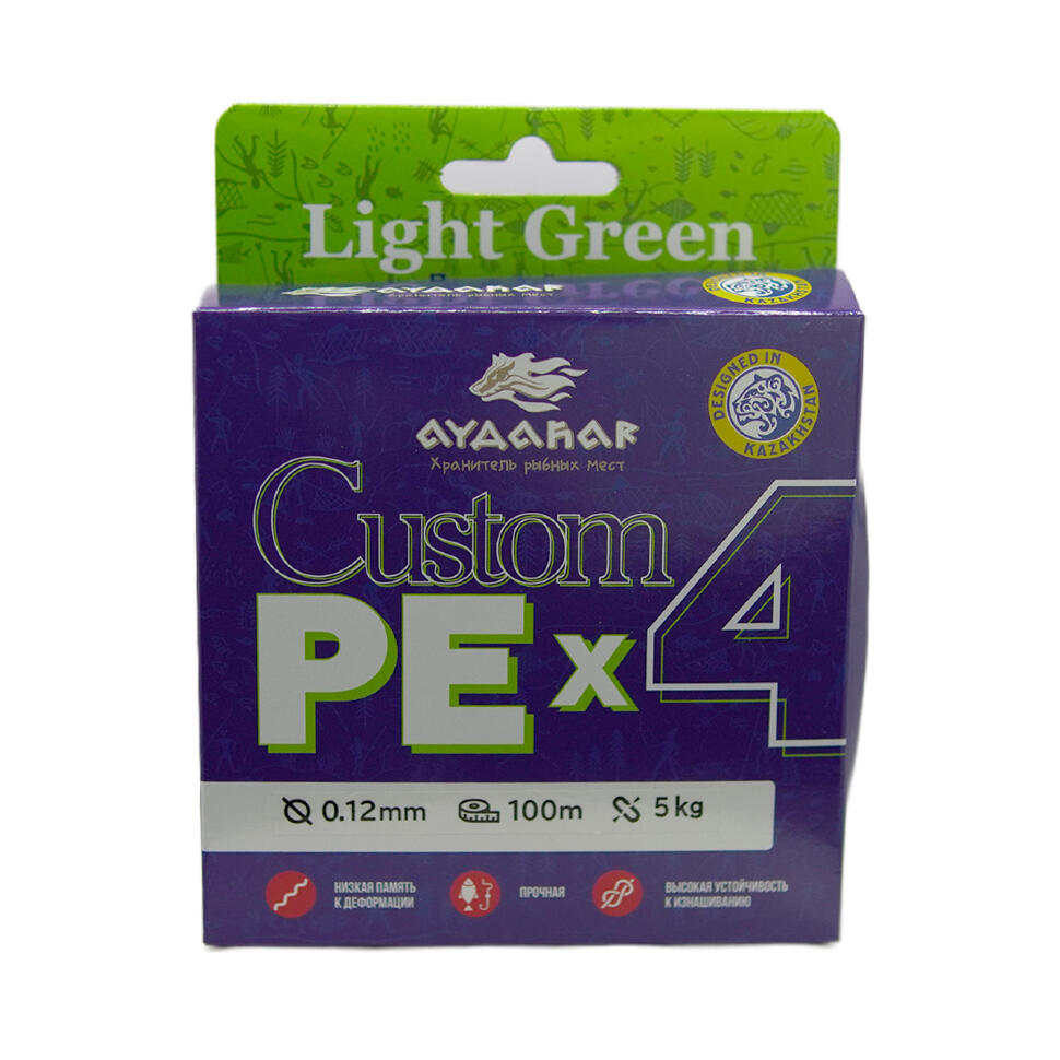Плетеный шнур Aydahar Custom PE X4 Light Green 100m