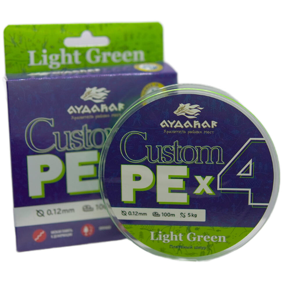 Плетеный шнур Aydahar Custom PE X4 Light Green 100m