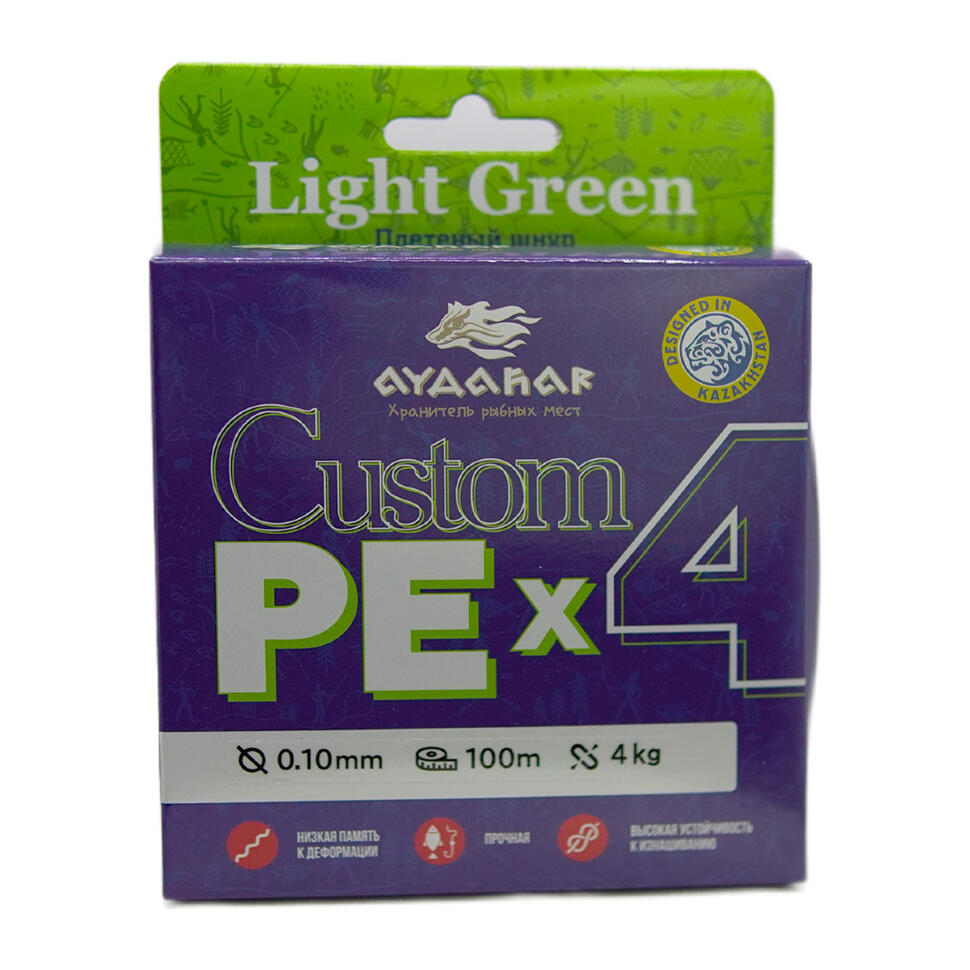 Плетеный шнур Aydahar Custom PE X4 Light Green 100m