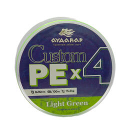 Плетеный шнур Aydahar Custom PE X4 Light Green 100m