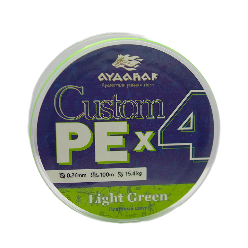 Плетеный шнур Aydahar Custom PE X4 Light Green 100m