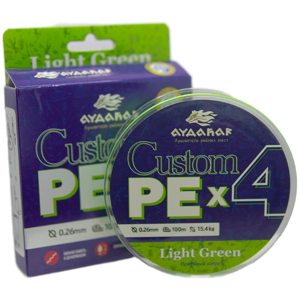 Плетеный шнур Aydahar Custom PE X4 Light Green 100m