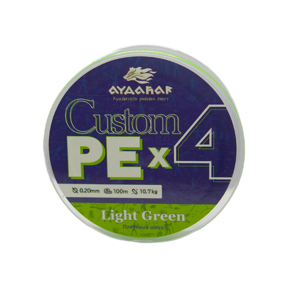 Плетеный шнур Aydahar Custom PE X4 Light Green 100m