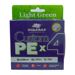 Плетеный шнур Aydahar Custom PE X4 Light Green 100m