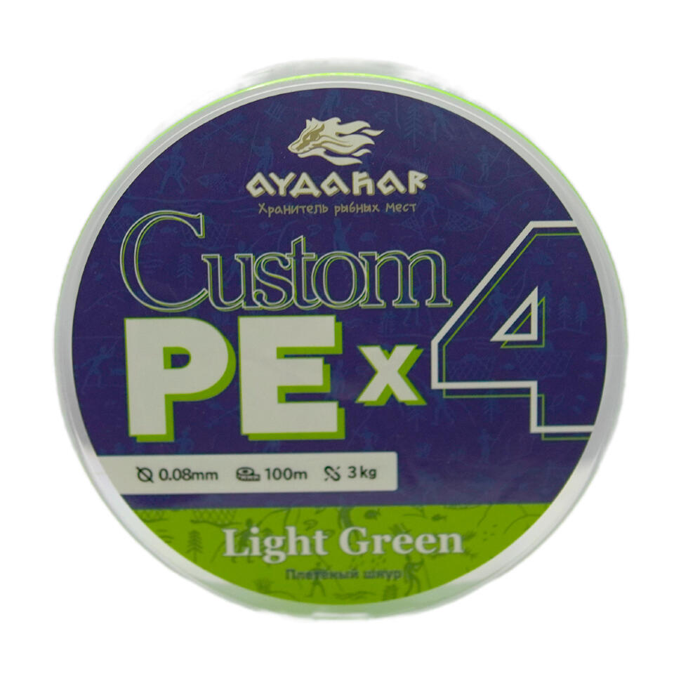 Плетеный шнур Aydahar Custom PE X4 Light Green 100m