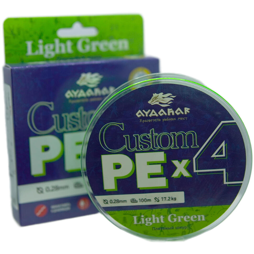 Плетеный шнур Aydahar Custom PE X4 Light Green 100m
