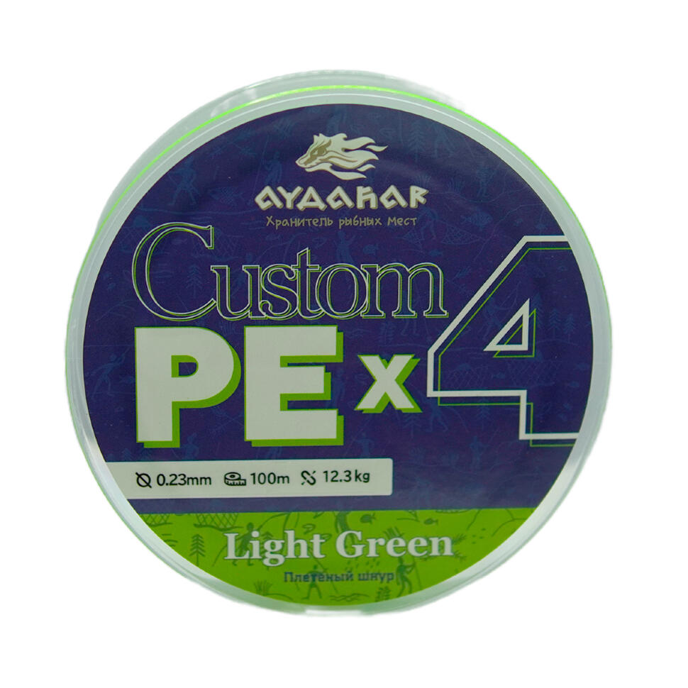 Плетеный шнур Aydahar Custom PE X4 Light Green 100m