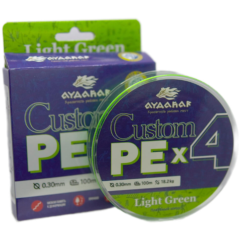 Плетеный шнур Aydahar Custom PE X4 Light Green 100m
