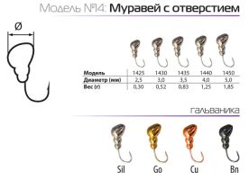 Мормышка W Spider Муравей с отверстием 2.5 мм