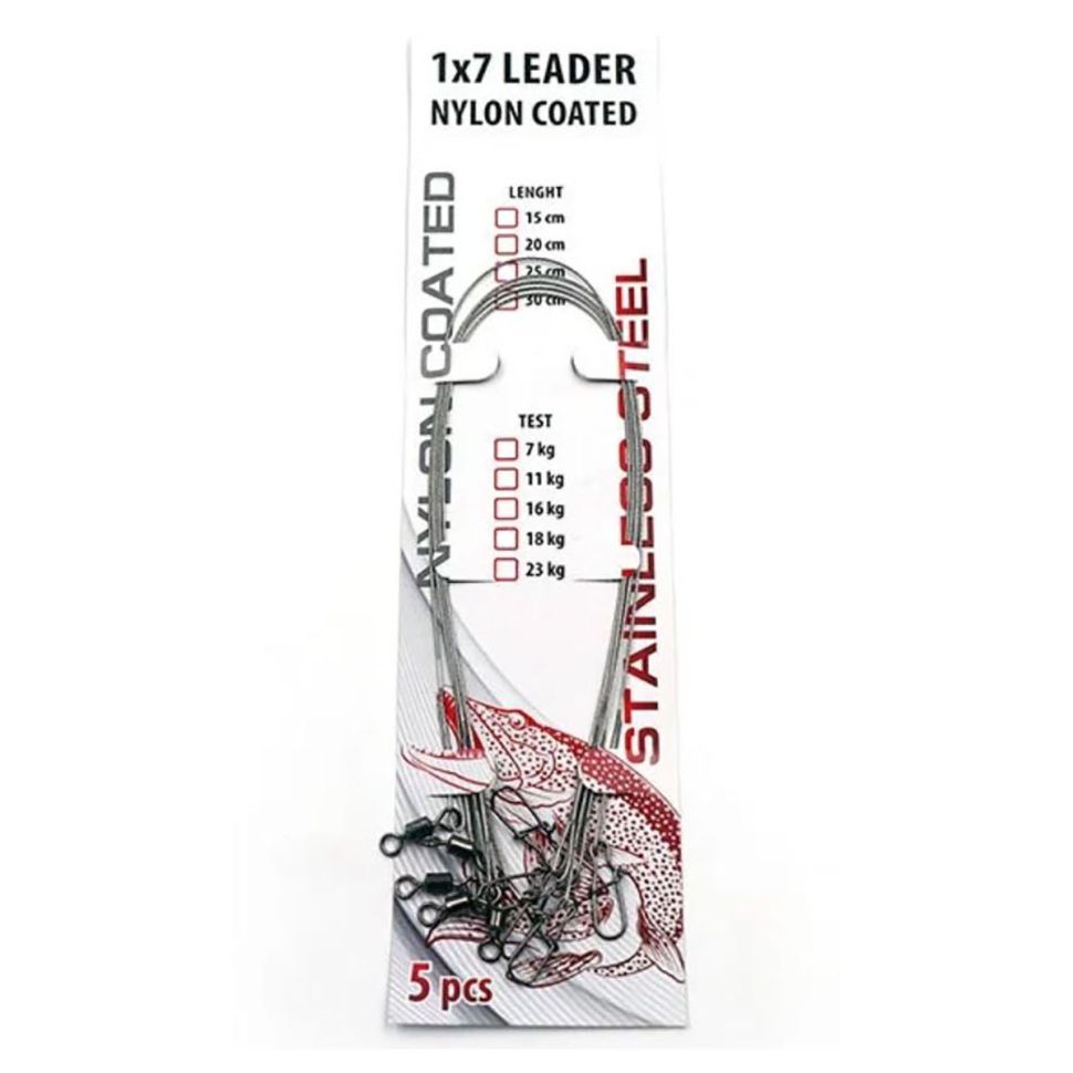 Поводок стальной Namazu Leader 1х7 Nylon Coated d-0.30 мм