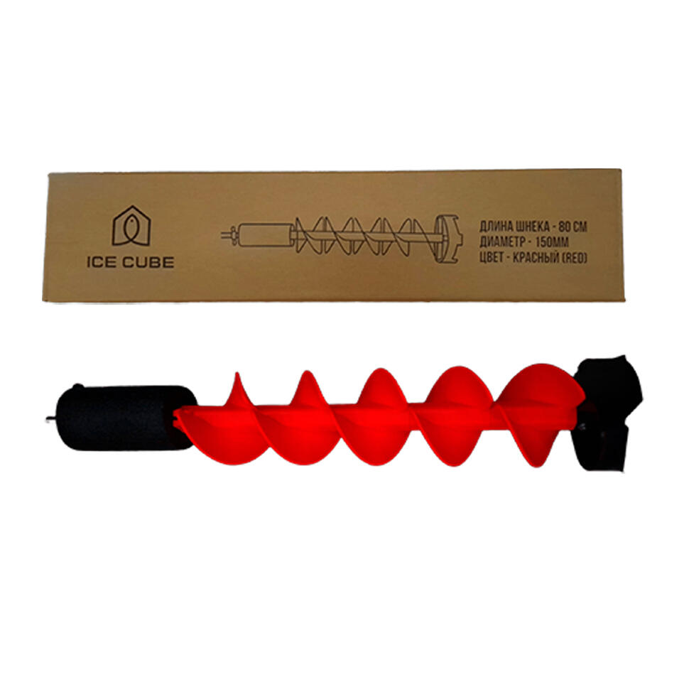 Шнек ледобура IceCube для шуруповерта пластиковый,  плавающий, правое вращение IC-SNK-150R-R красный