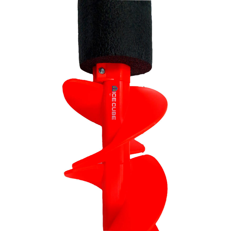 Шнек ледобура IceCube для шуруповерта пластиковый,  плавающий, правое вращение IC-SNK-150R-R красный