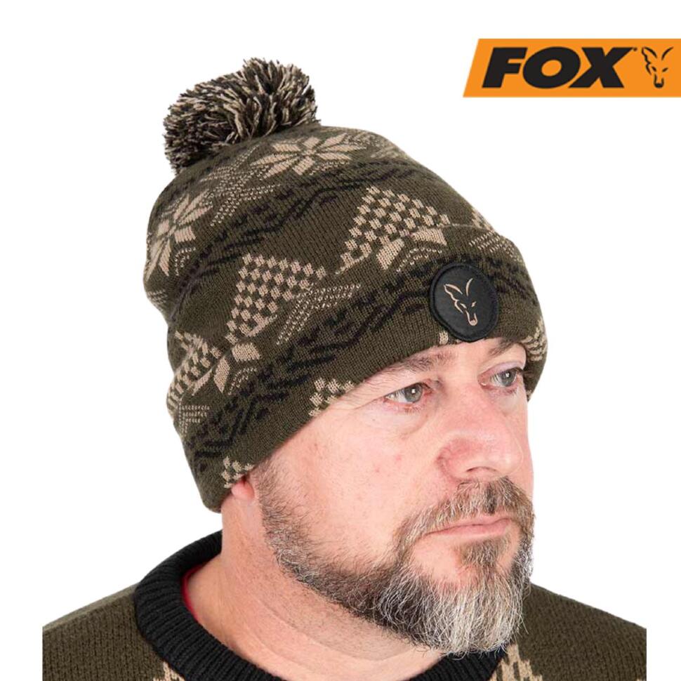 Вязаная шапка с помпоном FOX Festive Bobble Hat