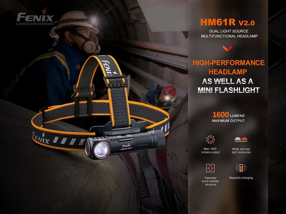 Налобный фонарь Fenix HM61R V2.0 1600 Lumens