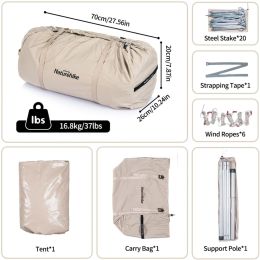 Пирамидальная палатка Naturehike NH20ZP004 Brighten 6.4 cotton