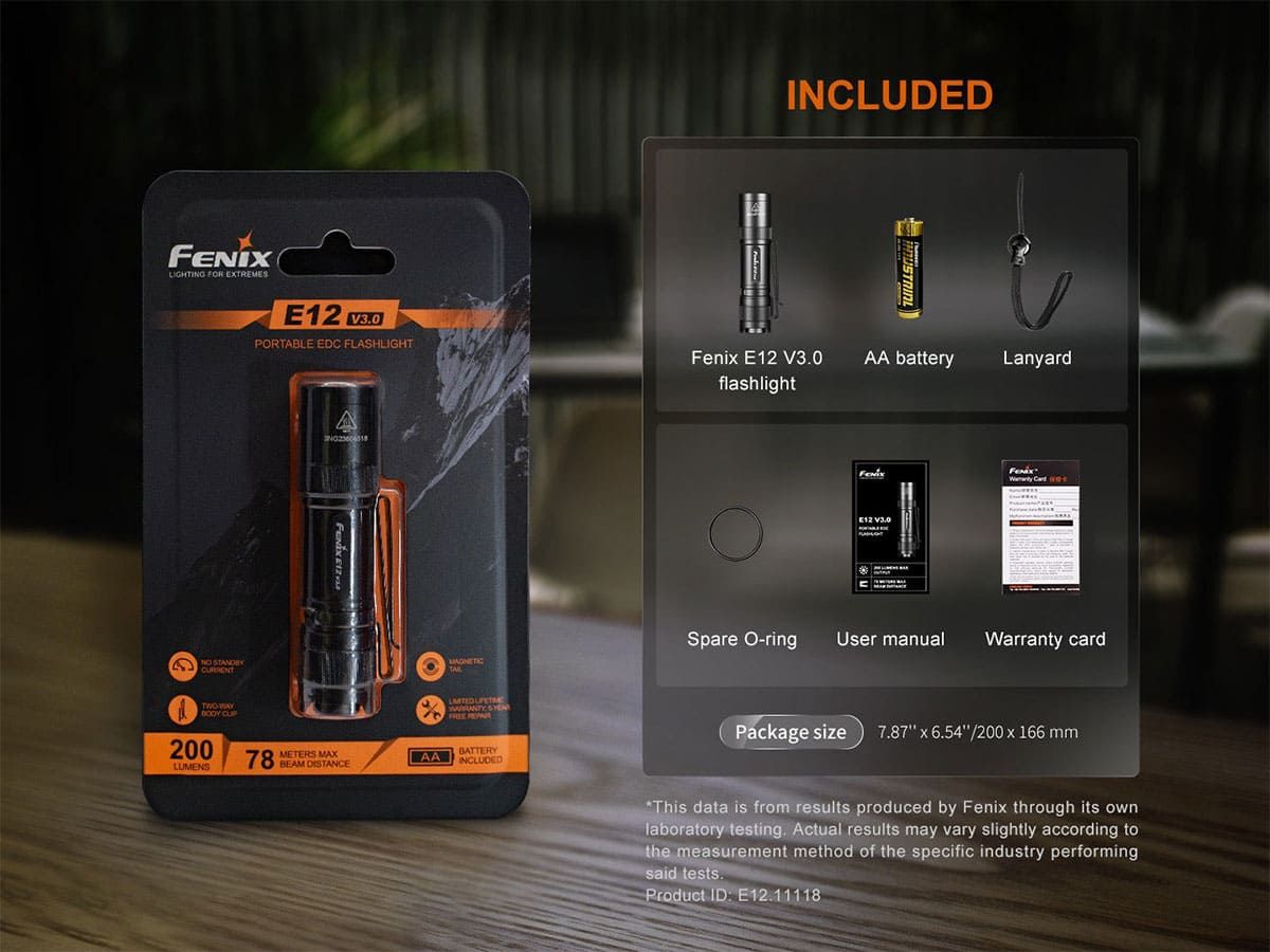 Компактный фонарик Fenix E12 V3.0 200 Lumens