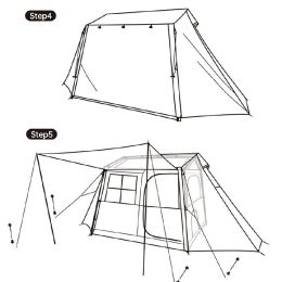 Палатка для глэмпинга Naturehike NH21ZP009 Village 5.0 tent for 3-4 man(with hall pole)