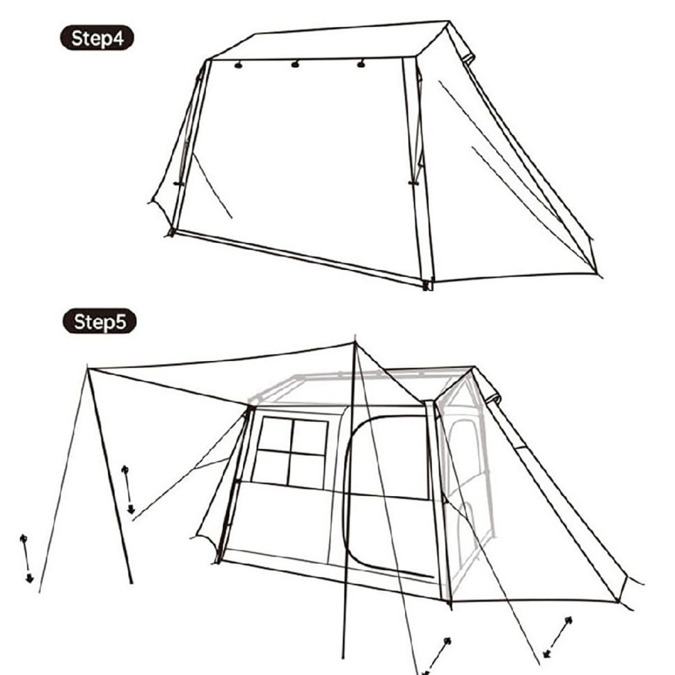 Палатка для глэмпинга Naturehike NH21ZP009 Village 5.0 tent for 3-4 man(with hall pole)