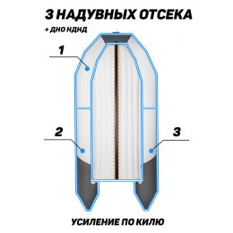 Лодка Таймень NX 3400 НДНД PRO светло-серый/графит