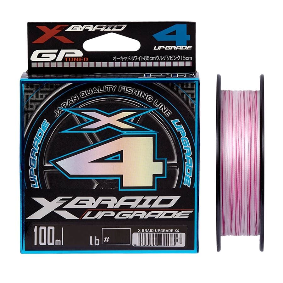 Шнур YGK X-Braid Upgrade X4 100m, white/pink