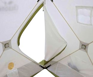 Палатка зимняя куб Следопыт Premium 2,35х2,35 м 4-х местная 3 слоя цв. белый/олива