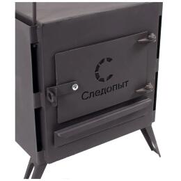 Печь дровяная Следопыт Heavy большая (с экранами, угловыми трубами и грибком)