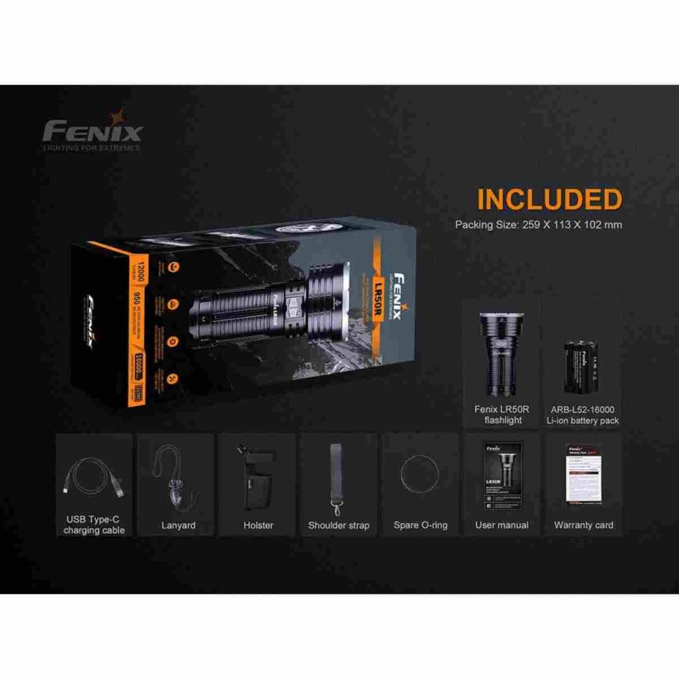 Перезаряжаемый фонарь Fenix LR50R 12000 Lumens