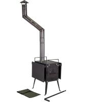 Печь дровяная Следопыт Heavy малая (с экранами, угловыми трубами и грибком)