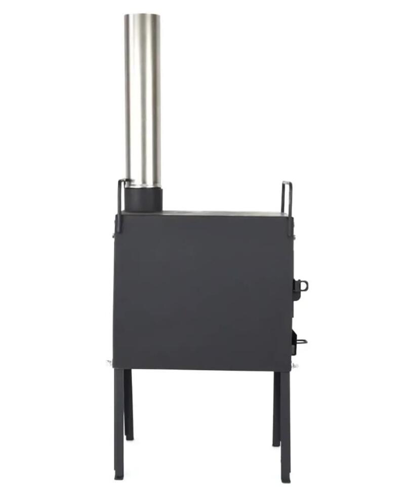 Печь дровяная Следопыт Heavy малая (с экранами, угловыми трубами и грибком)