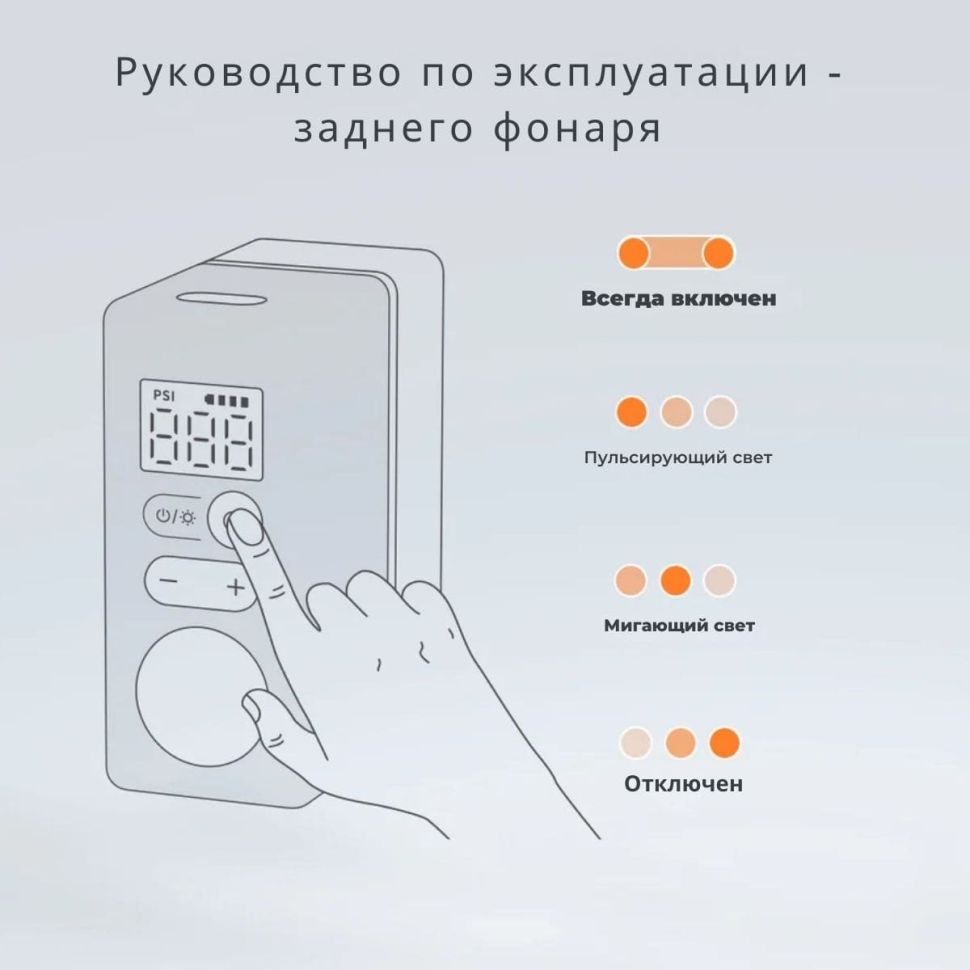 Велонасос с габаритным огнем FlexTail Tiny ACS - 120 PSI