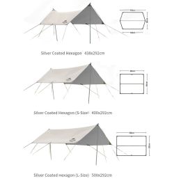 Тент-навес Naturehike NH20TM006 Silver version - Quicksand gold