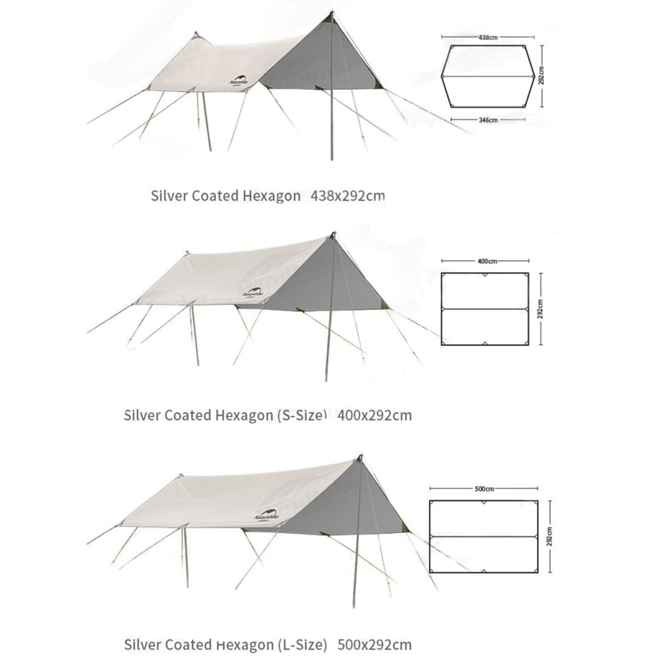 Тент-навес Naturehike NH20TM006 Silver version - Quicksand gold