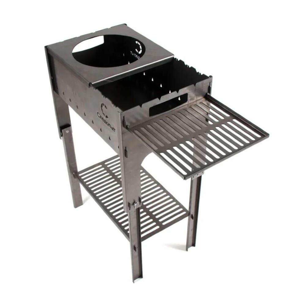 Мангал Следопыт складной 718х310х752 со столиком и подставкой под казан