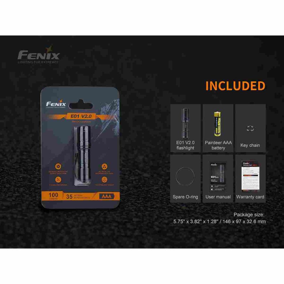 Фонарь-брелок Fenix E01 V2.0 100 Lumens