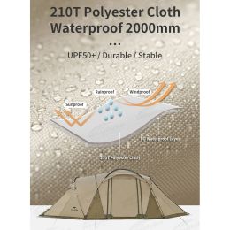 Палатка туннельная Naturehike NH22YW005, UPF50+ Aries β for 4-6 man khaki