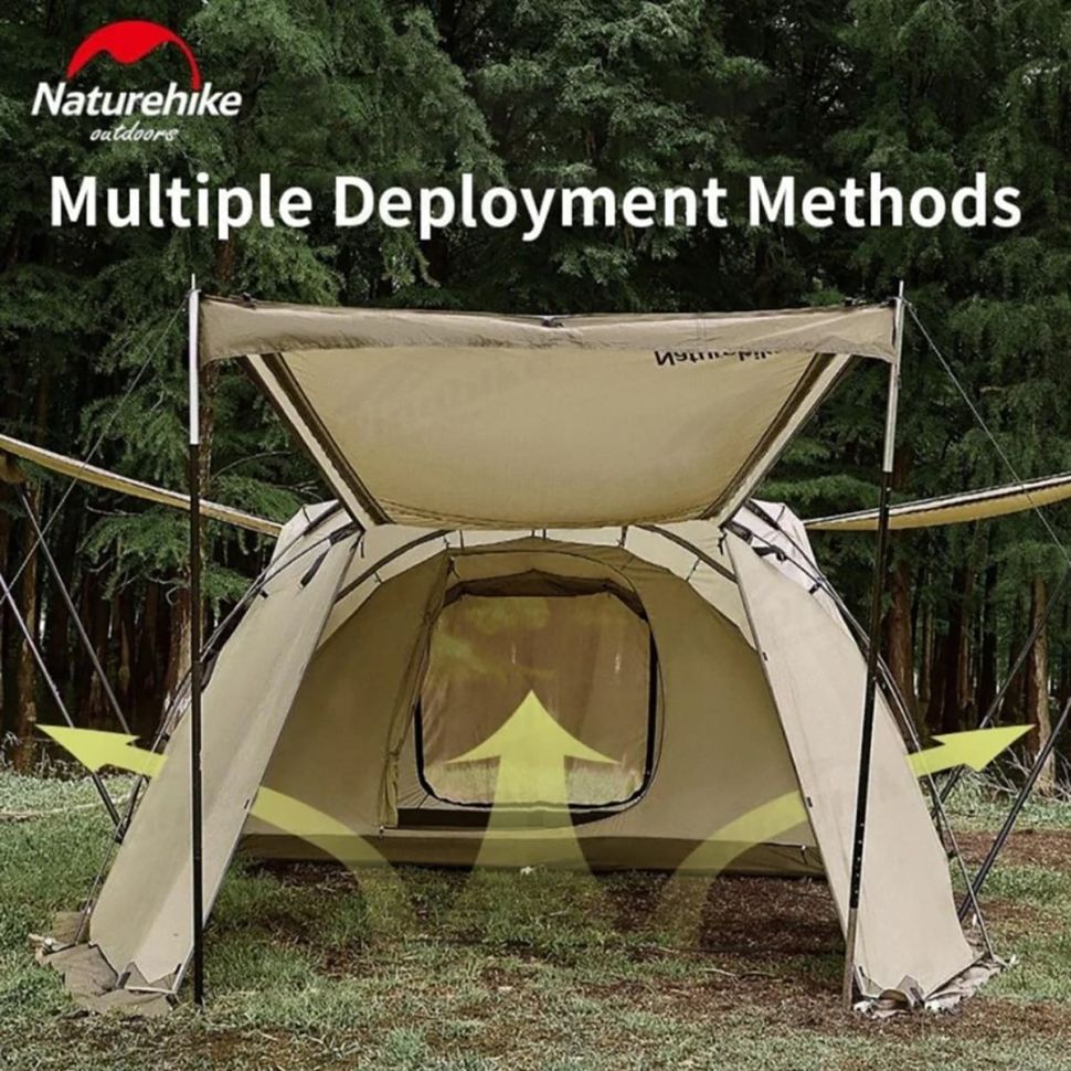 Палатка туннельная Naturehike NH22YW005, UPF50+ Aries β for 4-6 man khaki