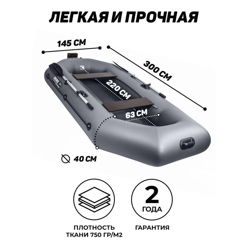Надувная лодка ПВХ, Аква 300 ТР