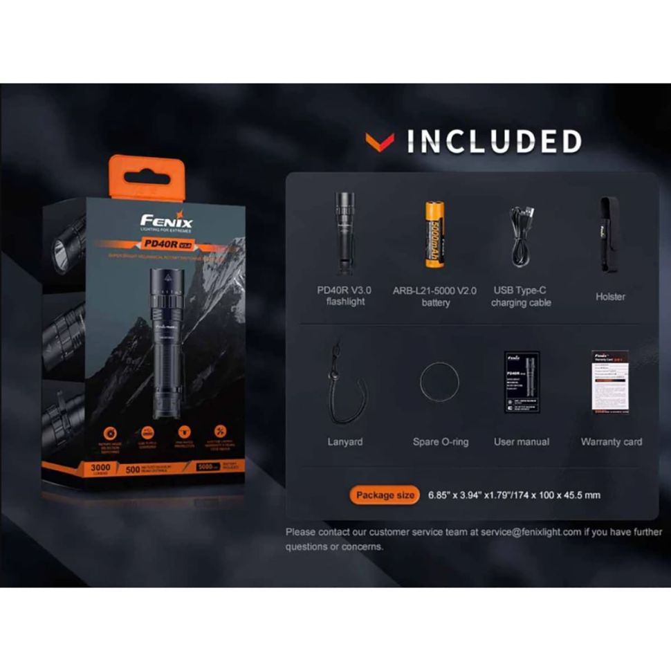 Перезаряжаемый фонарь Fenix PD40R V3.0 3000 Lumens