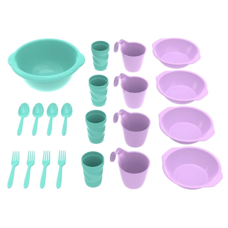 Набор посуды для пикника №1 Праздничный (4 персоны, 21 предмет)