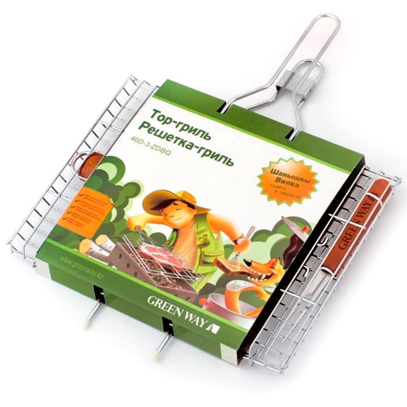 Решетка-гриль + вилка Green Way 360х265мм 40D-3-ZDBQ