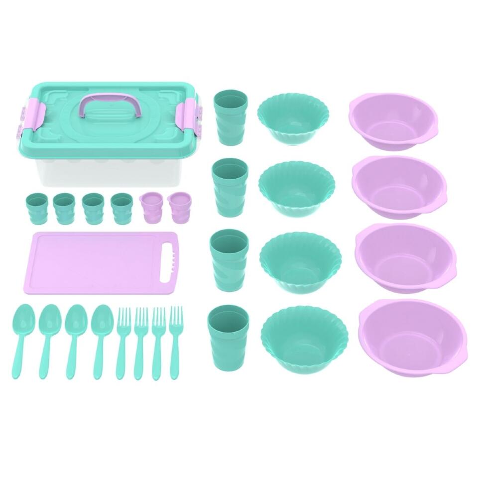 Набор посуды для пикника №15 В дорогу – 2 (4 персоны, 28 предметов)