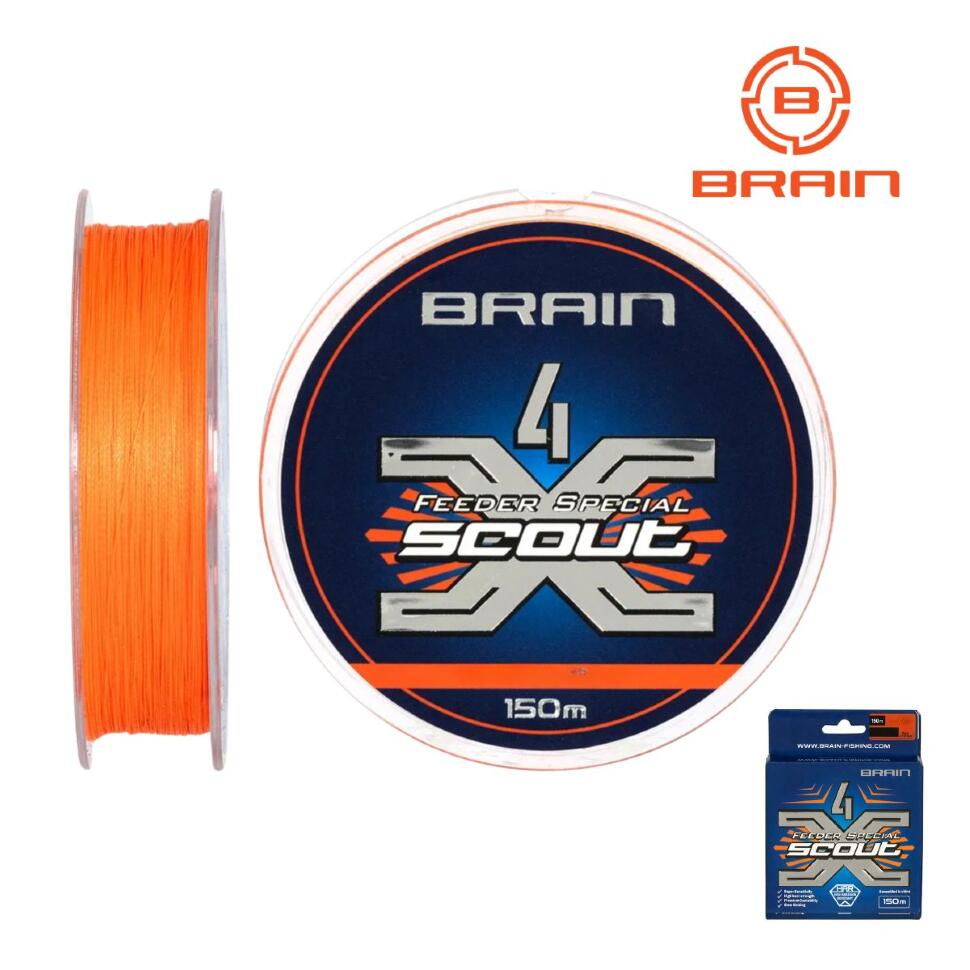 Шнур Brain Scout 4X (fluoro Orange) 150m